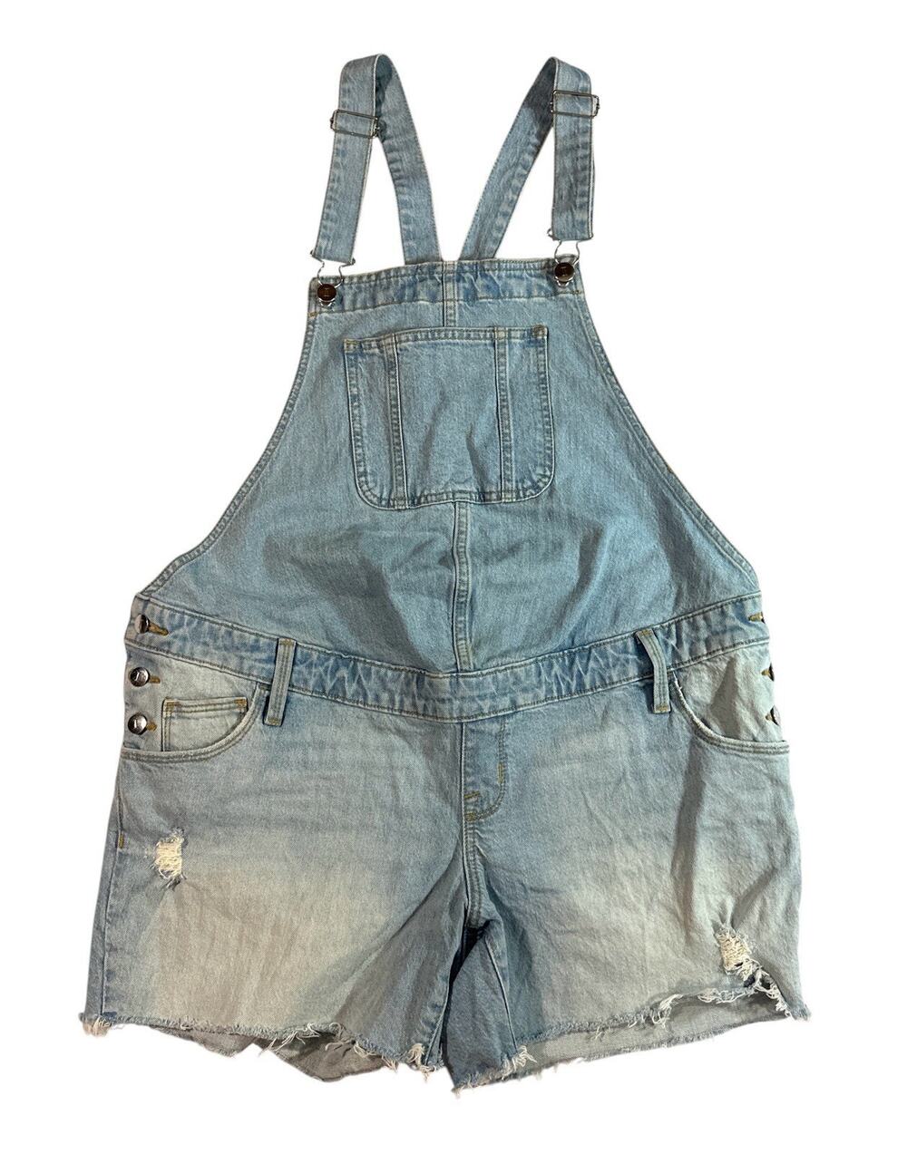 Isabel Maternity by Ingrid Isabel Denim Shortalls Distressed Light Wash Size 6